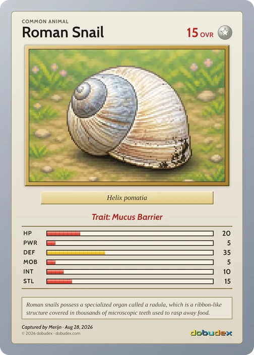 The Common Roman Snail card dobudex drew from that scan
